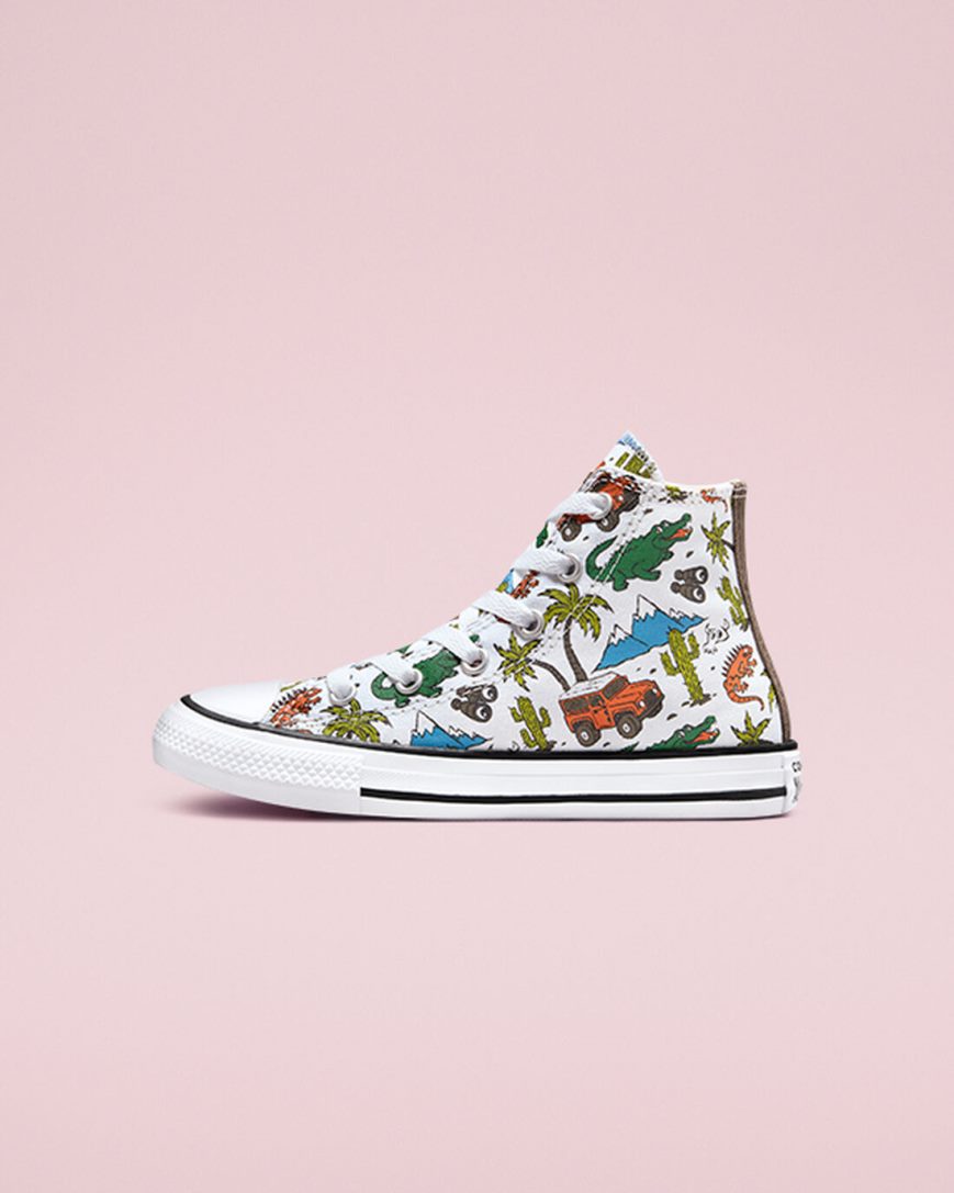 Chlapecké Boty Vysoké Converse Chuck Taylor All Star Desert Explorer Bílé Zelene | CZ ZNSY82